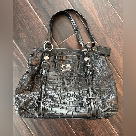 Coach Handbags - Coach MIA Madison Embossed Leather Purse - black crocodile